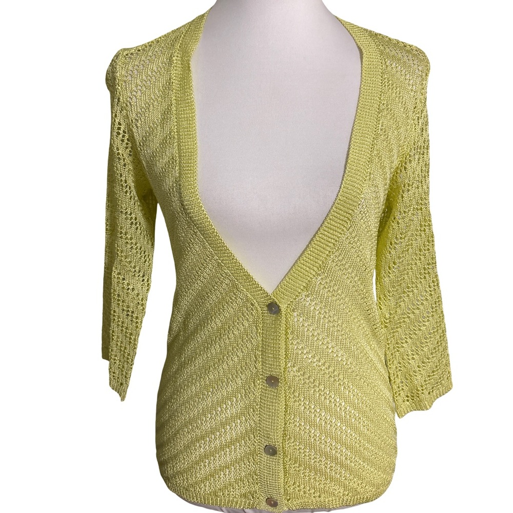 Chicos Lemon Cardigan Sweater